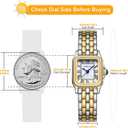 CHEETAH Gold Watches for Women with Small Vintage Bracelet, Rectangular Case Roman Dial
