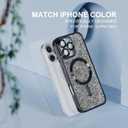 Misea Magnetic for iPhone 16 Pro Max Case Compatible with MagSafe [Military Grade Drop Protection] Full Camera Lens Protector Plating Glitter Soft Phone Case for Women Girls 6.9 inch, Black