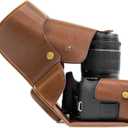 Megagear MG1185 Canon EOS Rebel T6s, 8000D (18-55mm) Ever Ready Leather Camera Case and Strap - Dark Brown