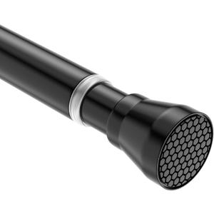 28-48 Inch Adjustable Stainless Steel Anti-Slip Spring Tension Small Shower Curtain Rod - No Drilling, 7/8" Tension Rod for Bathroom Bedroom Doorway Closet Door (28 to 51 inch-1pc, Black)