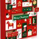 Christmas Empty Advent Calendars to Fill, Empty Advent Calendar, Fillable Advent Calendar with 24 Drawers Christmas Countdown Advent Calendar, Reusable Wooden Xmas Countdown Gift Decorations