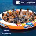 WOW Sports Stadium Islander Inflatable Floating Island - Holds Up to 12 People - Mesh Seating - Multiperson Raft, Large