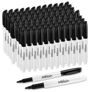 Molain 70 Pack Fine Tip Dry Erase Marker - Black Dry Erase Markers Bulk Whiteboard Markers for School, Office, Home, Works on Whiteboard, Glass & Non-Porous Surfaces