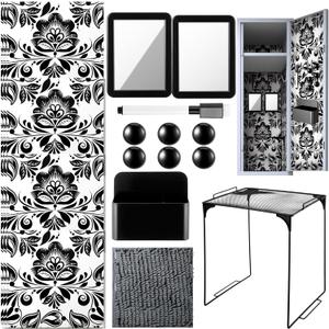 24 Pcs Locker Accessories Kit First Day of School Essentials with Locker Shelf Wallpaper Mirror Pen Holder Locker Rug Whiteboard Dry Erase Marker Magnet for Girls School Supplies
