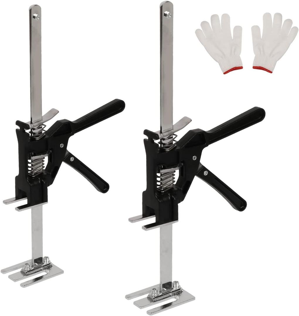 2 Pack Labor Saving Arm Jack, 15 inch Lever Arm Lifter Hand Tool Jacks, Effort Elevator for Installing Doors Windows Cabinet, Furniture Drywall Lifter Jack, Raised by 5-250mm (15 INCH/30CM)