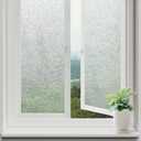 rabbitgoo Window Privacy Film Frosted Glass Film, Decorative Cling UV Sun Blocking Decals, Frosting Window Clings for Home Bathroom Door Coverings, 35.4 x 78.7 inches