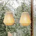 JHY DESIGN Set of 2 Battery Powered Lamp 8" H Braided Cotton Rope Decorative Pendant Lamp Battery Light with 6 Hours Timer for Bar Bedroom Patio Indoor Outdoor Living Room