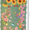 BYINGWD Indoor Door mat Cute Rug Machine Washable Happiness Floral Area Rug Low Pile Throw Rugs for Entryway, Kitchen, Front Door, Entry, Kids Room (Charming Green, 60 * 90cm2*3) (1'11" x 2'11" (Flower))