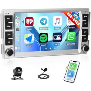 4G+64G Car Stereo Radio for Hyundai Santa Fe 2006-2012 with Wireless CarPlay Android Auto, 7" IPS Touch Screen Radio Android 15 Head Unit with GPS RDS FM WiFi Bluetooth Backup Camera