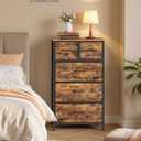 SONGMICS Tall Dresser for Bedroom, 5 Fabric Drawers with Steel Frame, 11.8"D x 19.9"W x 37.9"H