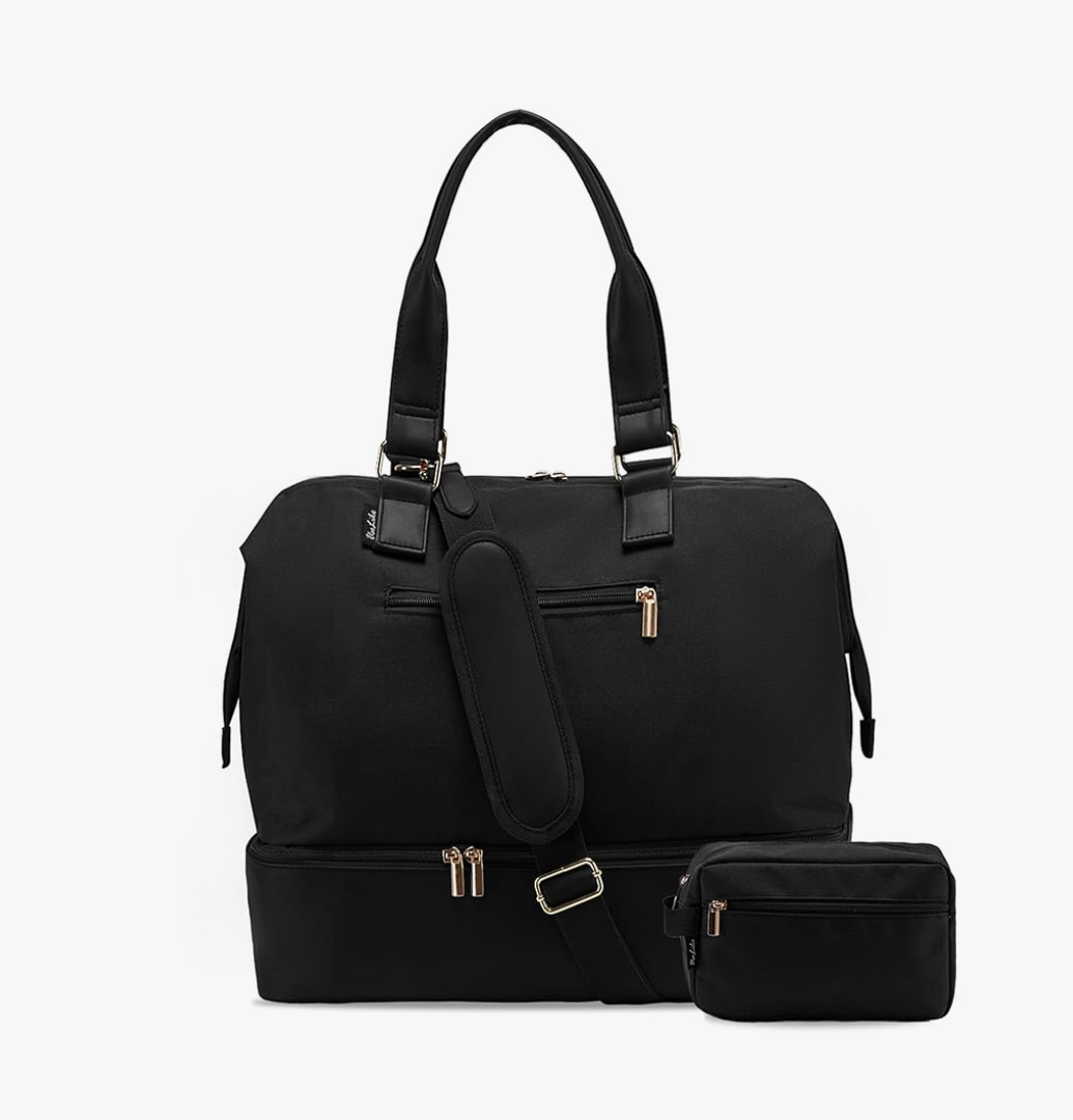 Weekender Bags for Women, Large Travel Duffel Bag with Shoes Compartment, Carry On Overnight Tote Bags with Toiletry Bag