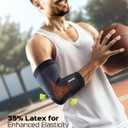 Rakiie Elbow Compression Sleeve 2 Pack, Elbow Brace for Tendonitis and Tennis Elbow, Pain Relief Brace for Men & Women, Sleeve Reduce Joint Pain for Tennis, Golfer, Workouts, Black (S)