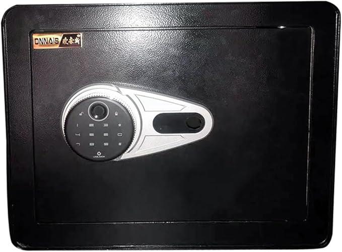 Fingerprint Safe Box, Electronic Code Safe Box Solid Steel Structure Smart Alarm Removable Partition Built-in Hook Cash Jewelry Storage Box(Size:380 * 300 * 300,Color:Black)