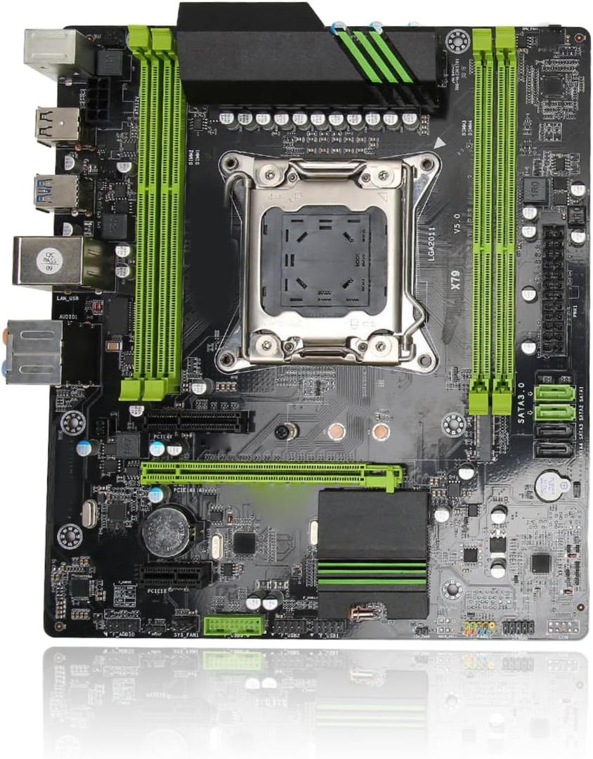 LGA 2011, X79 ATX Motherboard - PCIe 16X/4X/1X, DDR3 RAM, SATA3/M.2 NVMe, Multi USB Slots