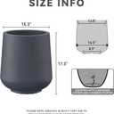Kante 15.3" Dia Round Concrete Planter, Outdoor Indoor Large Plant Pots Containers with Drainage Hole and Rubber Plug for Home Garden Patio, Charcoal