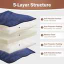 Japanese Floor Futon Mattress Full Size 54"x 80", 2.5'' Thick Foldable Roll Up Floor Bed Sleeping Pad, 25D Foam Filled Tatami Mat with Straps for Guest Room, Dormitory & Camping, Blue