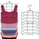 ZEDODIER Tank Top Hanger, 2 Pack Space Saving Bra Hangers, Non-Slip Hanging Sport Bras Holder, Closet Organizers and Storage for Camisoles Tank Tops Bras Ties Swimsuits Strappy Dress, Black