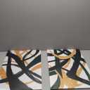 GKQNMU 2pcs Abstract Stripe Canvas Wall Art Modern Minimalist Geometry Wall Decoration Pictures Green Gold And Black Prints Posters Paintings for Living Room Bedroom Office Decoration Ready To Hang