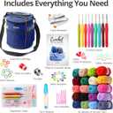 Piccassio Crochet Kit for Beginners  Complete Starter Set for Adults & Teens with 20 Yarn Colors, Hooks, Book & Organizer Bag  Learn to Make Amigurumi, Plushies & Handmade Gifts (All-in-One Kit)