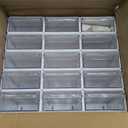 GERRIT Plastic Craft Organizers and Storage,Stackable Storage Drawers, Drawers Storage Closet with 30 pcs Clear Dividers&2 Pen &45pcs Tag Card,Small Parts Organizer (15 pcs-White)