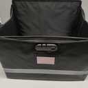 File Organizer, Fireproof File Box with Lids, Important Document Organizer Box with Lock, Portable File Folder Organizer with Handle (Black 1 Layer)