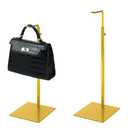 CHANJEYION 2PCS Handbag Display Stand, Purse Holder Gold Metal Tall Hanging-hook Display Stands for Bag or Necklace Table Display Organizer with Stable Square Base