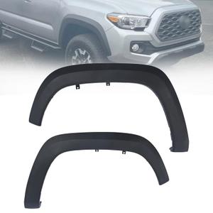 Promrmr 7587104060 7587204060 Front Fender Flares Wheel Cover Driver ＆ Passenger Side Fit for Toyota Tacoma Pickup 4-Door 2016-2023, Wheel Arch Protector Trim Opening Molding TO1290109 TO1291109