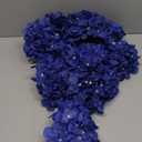 Artificial Hydrangea Flowers Pack of 10 Royal Blue Fake Hydrangea with Stems for Wedding Home Party Shop Baby Shower Decor Table Centerpieces Bouquets DIY Floral Decoration