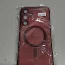 ankofave Magnetic for Samsung Galaxy S25 Plus Phone Case for Women/Men, Matte Luxury Soft Metallic Luster Design with Camera Lens Protector, Shockproof Anti-Scratch Phone Case 6.7" Wine Red