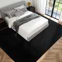 Large Area Rugs for Bedroom Living Room - 6x9 Feet Ultra Soft Black Rug Thickened with Memory-Foam, Solid Modern Minimalist Carpets for Home Decor, Non-Slip and Comfy Nursery Room Rugs