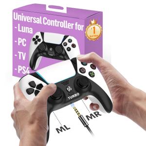 Enstixsm Control for Luna Controller,Fire TV,Wireless Firestick Game Remote Compatible for Fire Stick TV with 2 Back Paddles and Turbo,Great Value Gaming Bluetooth Controllers,White