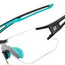 ROCKBROS Cycling Sunglasses Photochromic Bike Glasses for Men Women Sports Goggles UV Protection (Black Green)