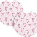 2 Pack Pink Bow Car Cup Coasters Holder 2.7" Cute Car Accessories Women Girl