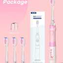 SEAGO Kids Electric Toothbrush with 2 Mins Brushing Timer and 4 Replacement Brush Heads, Rainbow LED Light Makes Brushing Fun, Boys Battery Powered Toothbrush for 4-12 Years OldSG-977Pink