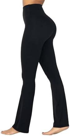 Sunzel Flare Leggings for Women, High Waisted Casual Bootcut Flared Yoga Pants with Tummy Control 32" Black, Size: Medium