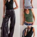 Imily Bela Womens Ribbed Tank Tops Summer Slim Fit V Neck Tops Casual Basic Knit Sleeveless Shirts (Small, Light Grey)