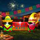 8FT Long Cinco De Mayo Inflatables Outdoor Decorations, Colorful Fiesta Party Blow Up Decor, Built-in LED Lights May 5 Mexican Yard Decoration for Garden Lawn Holiday Decor