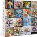 Flower Puzzle Art Puzzles 1000 Pieces for Adults, Colorful Jigsaw Puzzles Plant Puzzle, Sunflower Rose Flowers Jigsaw Puzzle Family Collage Puzzles for Challenging