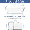 W11239961 W10900538 Refrigerator Door Bin Shelf Compatible for Whirl-Pool Refrigerators by Fetechmate Replace 4591452 W10900538 AP6333410 PS12578777 2-Pack