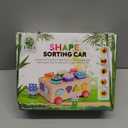 Montessori Wooden Shape Sorter Toy - Shape Stacking Blocks for Toddlers 1-3, Sensory Toys with 6 Pieces