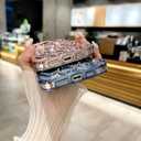 YTanazing Cute Glitter Bling Flower Case for iPhone 16 Pro Max,Luxury Diamond Glitter Rhinestone 3D Floral Women Girls and Sparkly Shiny Slim Shockproof Case for iPhone 16 Pro Max, Silver