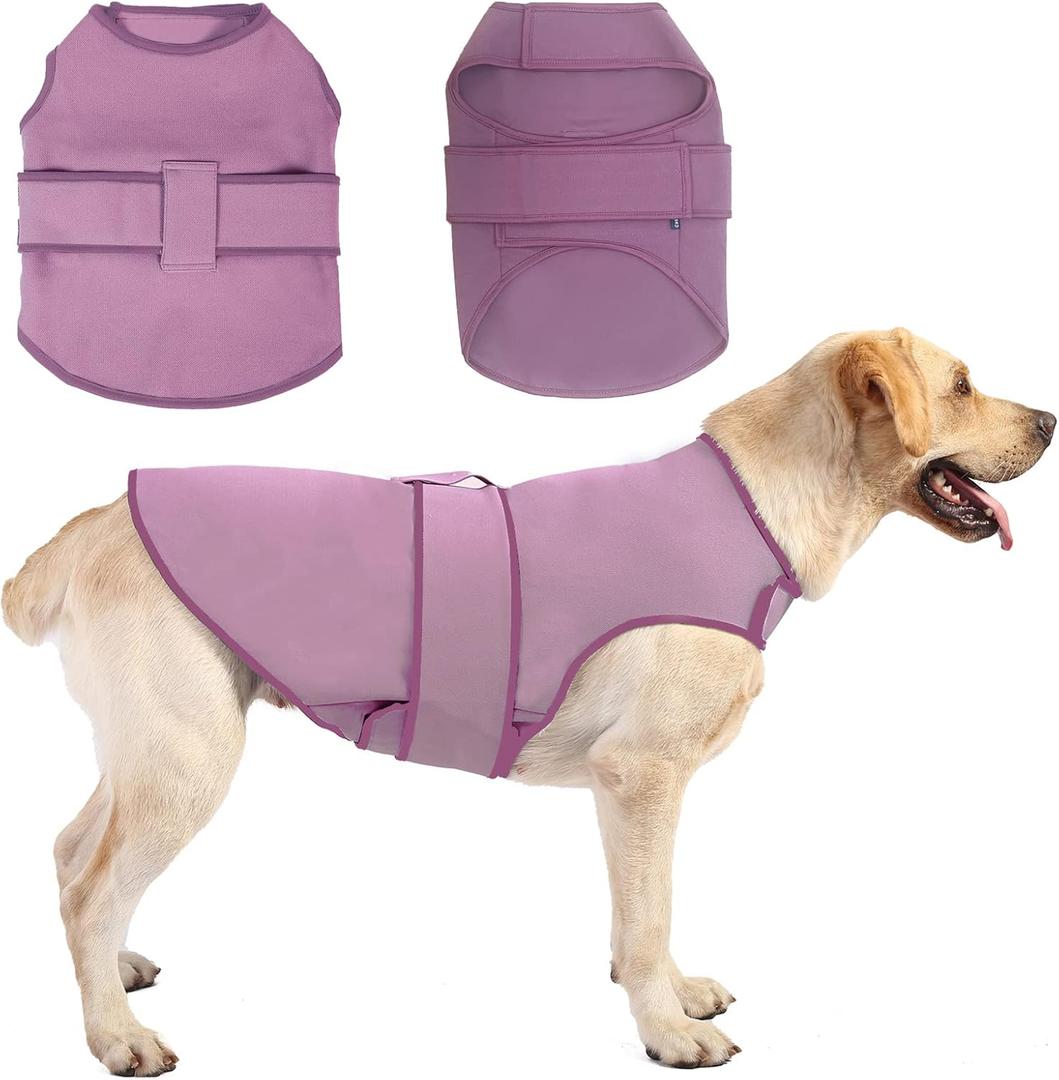 Dog Anxiety Vest Calming Jacket for Small Medium Large Dogs, Dog Shirt Wrap for Indoor Outdoor Fireworks, Thunder, Travel, Separation (Purpink) Dog Anxiety Vest Calming Jacket for Small Medium Large Dogs, Dog Shirt Wrap for Indoor Outdoor Fireworks, Thunder, Travel, Separation (Purpink)