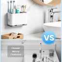 Toothbrush and Toothpaste Holders for Bathrooms Countertop - Detachable 5 Slots Kids Electric Toothbrush Holders Set Wall Mounted with Removable Dividers for Bathroom Decor and Accessories Organizer
