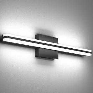 SOLFART Bathroom Light Fixtures Matte Black Dimmable LED Bathroom Vanity Lights Over Mirror 24 Inch Modern Wall Lights
