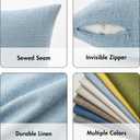 MIULEE Pack of 2 Decorative Linen Burlap Textured Pillow Covers Farmhouse Boho Accent Pillowcases Spring Coastal Home Decor for Couch Sofa Bedroom Living Room 20x20 Inch Light Blue
