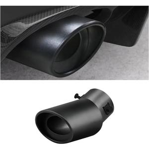 Stainless Steel Car Exhaust Tip, 2.5" Inlet 3.3" Outlet Adjustable Chrome-Plated Finish Exhaust Tailpipe, Car Exhaust Pipe Modification Tail Throat Tail Pipe, Fit for Most Cars (Bending, Black)