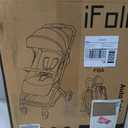 Gromast Gravity Folding Baby Stroller - Portable Travel Toddler Stroller w/Adjustable Backrest, Canopy & Cup Holder, Lightweight and UV Protected, One-Hand Automatic Folding - Khaki