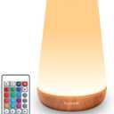 LED Night Light Bedside Lamp Touch and Remote Control Dimmable Tabletop 13 RGB Colors Changing 5 Brightness Adjustable Rechargeable Portable Lamp for Baby Kids Nursery Bedroom Bathroom Outdoor Camping