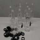 Tioncy 10 Sets 15oz Plastic Liquor Bottles with Pourers Sets 10 Plastic Long Neck Syrup Bottles with Pourer and Caps Reusable Leakproof for Home Party Bar (Black)