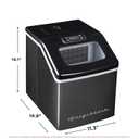 Frigidaire Ice Maker EFIC452, Countertop Stainless Steel Ice Maker with Transparent Window, Clear Ice Cube Maker with 40 lbs. Capacity, Ice Maker Machine – 14.8" D x 11" W x 14.1" H (Black)